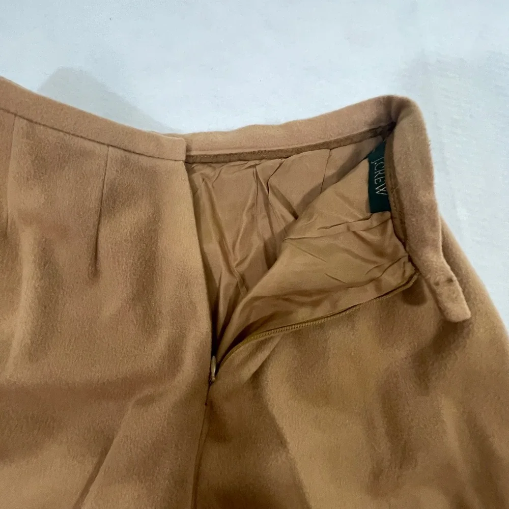 VTG J. Crew Wool Cashmere‎ High Rise Pleated Trouser Pants Tan Womens Size 4